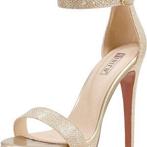 Women's Open Toe Stiletto Sandals Platform Ankle Strap Dress Shoes for Formal Ev